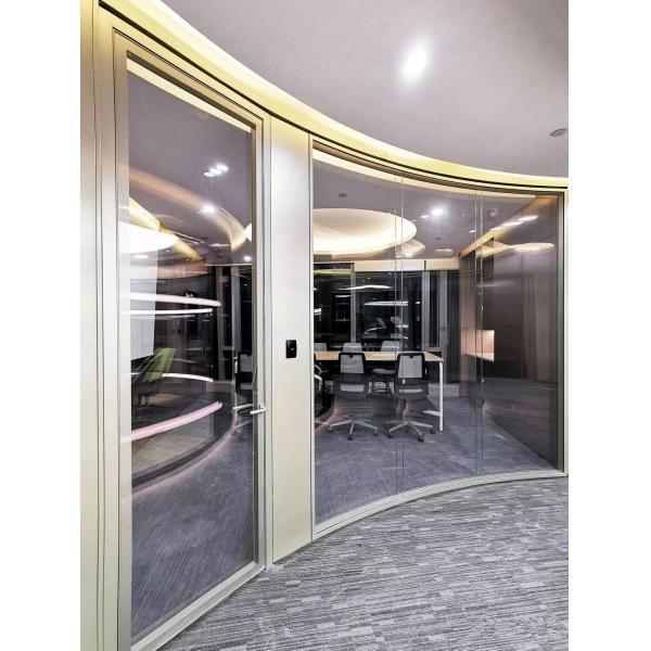 Buy cheap Customizable Curved Glass Partition Wall with Aluminum Frame from wholesalers