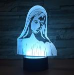 Virgin Mary 7 Colors Change 3D LED Night Light with Remote Control Ideal For