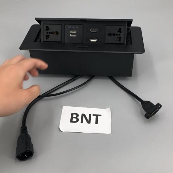 Buy cheap gas pop up panel desktop socket with 2 power and two data /desktop popup socket box from wholesalers