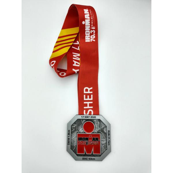 Buy cheap Ironman Triathlon Custom Die Cast Medals 2d Design Laser Engraving from wholesalers