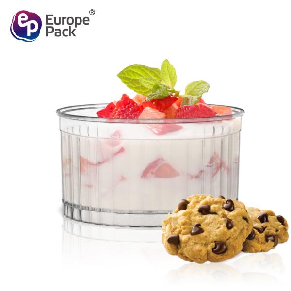 Chinese supplier disposable pudding cup with inner plastic mini dessert