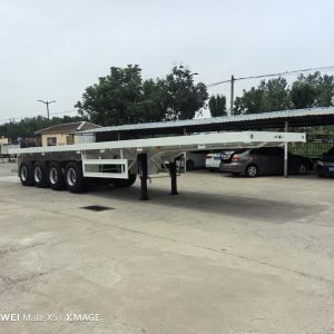 Tread 1840mm Load Capacity 60t-70t 40ft Flatbed Semi Trailer