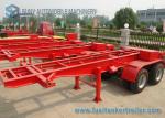 Buy cheap 20 ft 2 Axles Flat Bed Skeletal Semi Trailer Steel Q345 12R22.5 Tire from wholesalers