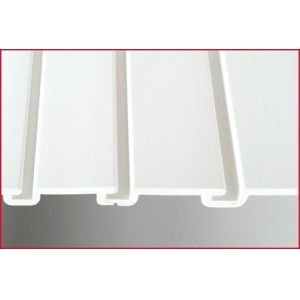 Buy cheap Customized Length PVC Slatwall with Excellent Fire Resistance 4ft and 8ft Ready to Ship from wholesalers