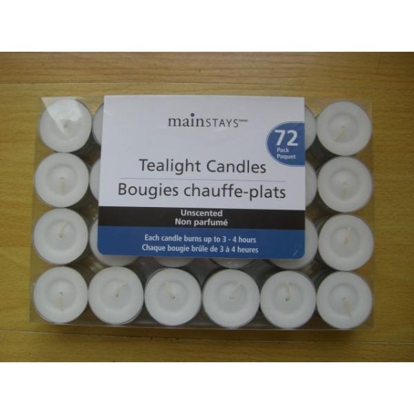 Quality 100% paraffin white 72pcs pack unsented tealight candle burning time for 3 hours for sale