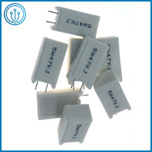 SQM Through Hole Ceramic Cased Cement Fixed Wirewound Power Resistor 5W 47K 5%