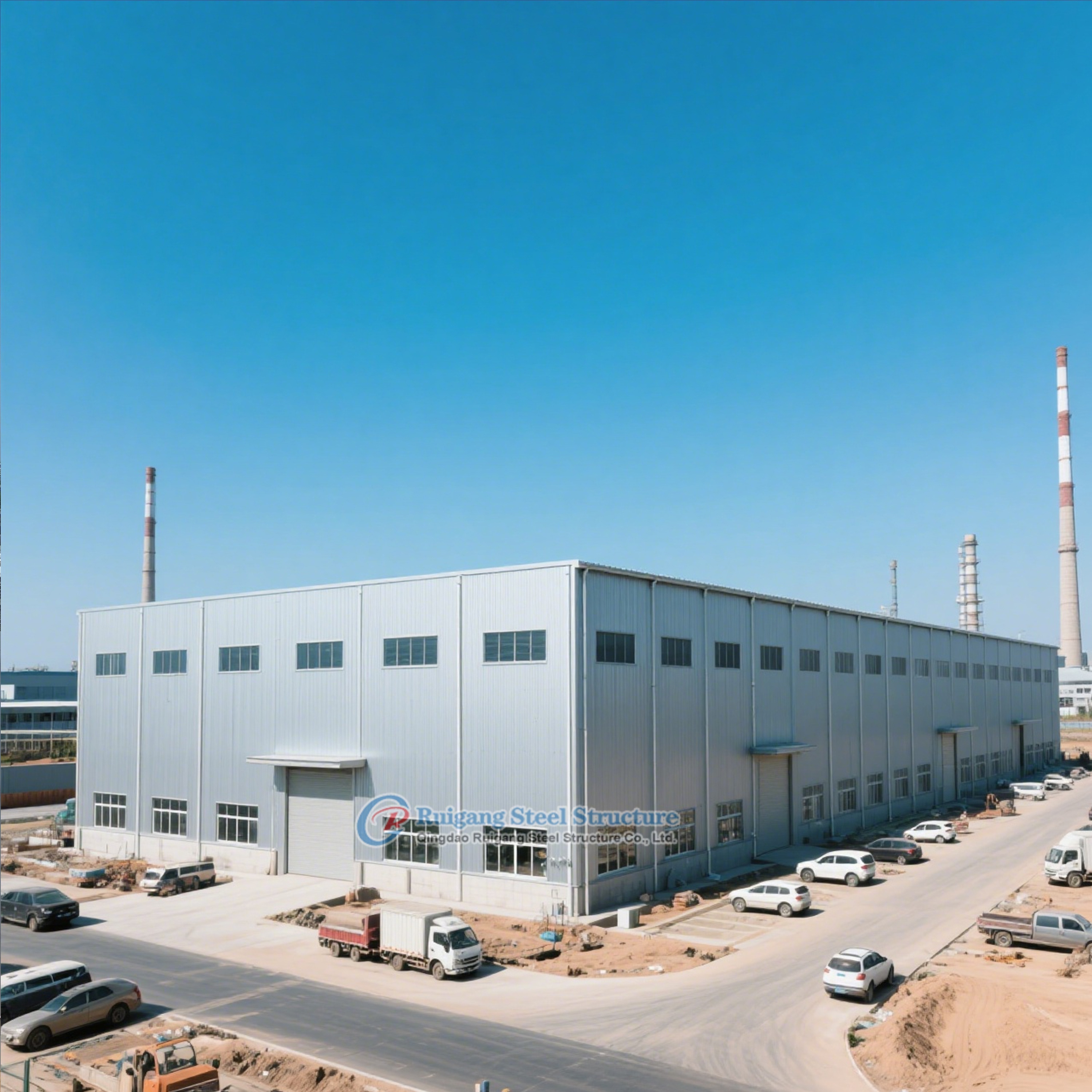 China Customized Prefabricated Steel Structure Warehouse Building With Insulated Panels And Light Steel on sale