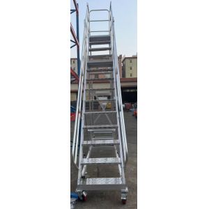 4m Height Light Aluminum Ladder in Two Levels Easy Moving for Warehouse Shelving