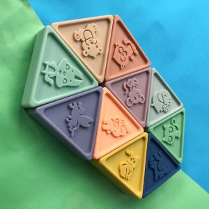 Developmental Children'S Educational Toy Animal Pattern Triangular Building