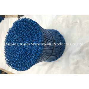 Blue Building Double Loop Tie Wire PVC Coated Q195 BWG16 With 160mm Long