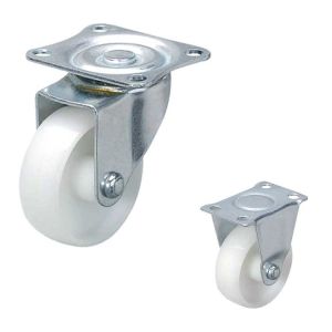 China White Nylon 220lbs Loading 100mm Light Duty Casters With Plain Bearing on sale