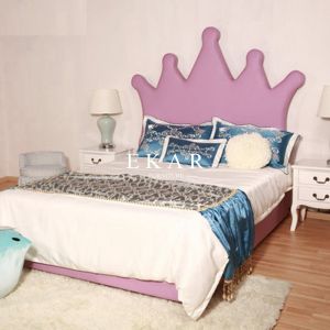 Buy cheap Crown Shaped Headboard High Fabric Bed For Girl from wholesalers