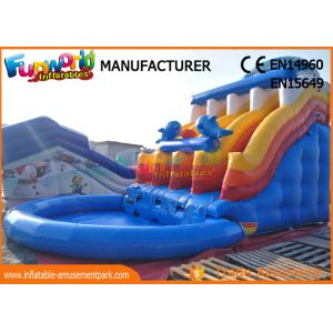 Buy cheap Blue Color Giant Outdoor Inflatable Water Slides Fire Resistance from wholesalers