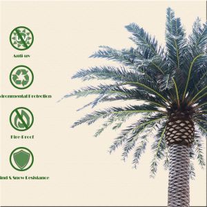 Date Palm Garden Artificial Landscape Trees 2000cm Height UV Resistance