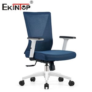 Buy cheap Blue Ergonomic Mesh Office Desk Chair With Adjustable Arms from wholesalers