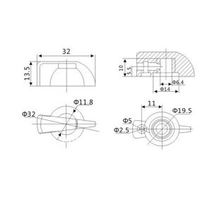 Buy cheap Phenolic Amplifier Knob Black with Ivory Indicator. Rohs from wholesalers