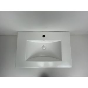 Drop In Self Rimming Overmount Bathroom Sink Rectangular White With Overflow