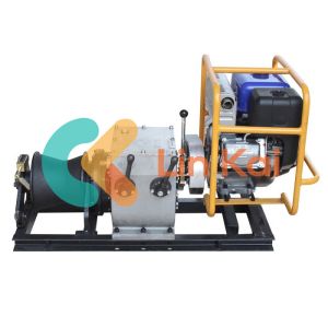 China 30 Kn 4.04 KW Gasoline Engine Cable Pulling Winch With Detachable Drum on sale