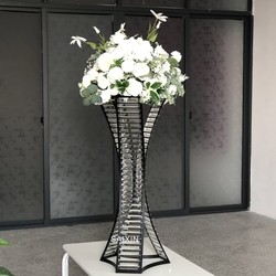 Buy cheap ZT-538B Latest triangle design black flower stand with crystal Prisms for wedding centerpieces from wholesalers