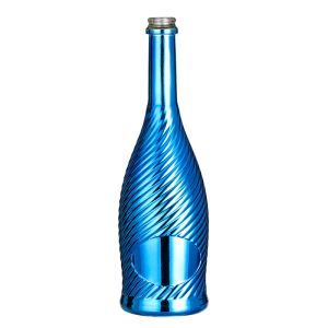 China Custom Capacity Matte Pink Silver Gold Blue Silver Electroplated Champagne Bottle 750ml with Cap on sale