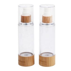 Buy cheap Plastic Luxury Pump Bamboo Lotion Cosmetics Packaging Airless Bottle from wholesalers