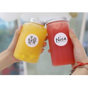 Plastic Reusable Juice Bottles For Milk Tea 350ML 500ML