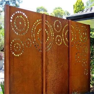 Buy cheap Heigh 180cm Decorative Oxy Shield Spiral Pattern Corten Steel Spiral Screen Panel from wholesalers