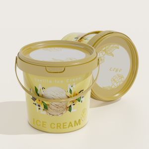 Buy cheap Customized Logo Milk Container for Food Sauces and Ice Cream in Plastic Bucket from wholesalers