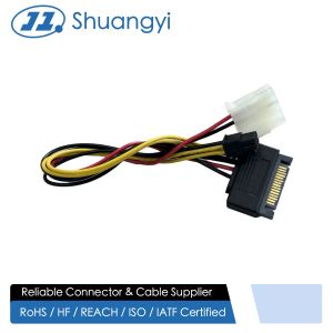 Buy cheap SATA 15Pin Power Cable Connector Splitter to 4Pin Molex and 4Pin Floppy – Electrical Wire Harness for HDD / Fan / LED / Server from wholesalers