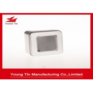 Buy cheap Steel Tinplate Blank Square Metal Tins With Clear PVC / PET Window On Cap from wholesalers