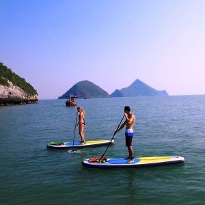 Buy cheap Yellow Green 3 Fin 10'X32''X6'' Inflatable Surf Boards from wholesalers