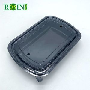 Buy cheap Rectangular Plastic Disposable Food Containers Thermoformed With Cover from wholesalers