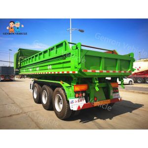 China Bulk Goods Self Unloading 50T Tarpaulin Utility Dump Trailers on sale