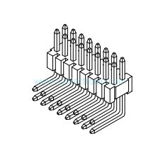 Buy cheap Double row right angle 1.27mm male header connector from wholesalers