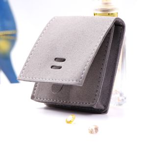 Flap Fabric Drawstring Gift Bags Embossed Logo With Microfiber Material