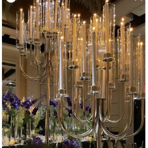 China Factory Custom 20 Arms Gold Metal Candelabra For Event Decor on sale