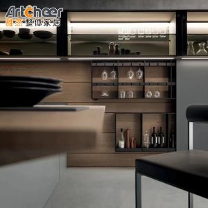 Durable Modern Style Wood Kitchen Cabinet with L Shape Dining Table Complete