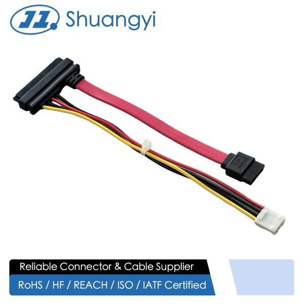 Quality SATA 22Pin Power & Data Cable Connector – 7Pin SATA Male with 4Pin PCB Power Wire Harness for HDD / SSD / Server for sale
