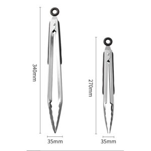 Stainless Steel Kitchen Tongs 9"And 12" Set, With Silicone Handles