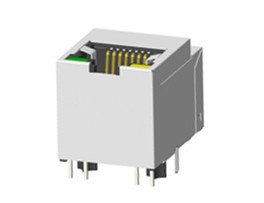 Single Port Rj45 shieled POE RJ45 Connector ，vertical