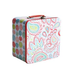 Buy cheap Factory Price Rectangle Shaped Suitcase Tin Box with Handle Custom Metal Lunch Box with Lock Tin Box from wholesalers