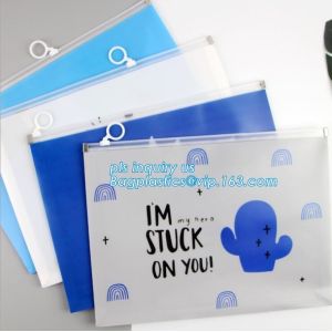 Buy cheap Office Stationery Mesh Bags With Slider Zipper, slider bag easy vinly package, stationery packaging zipper with gray sli from wholesalers