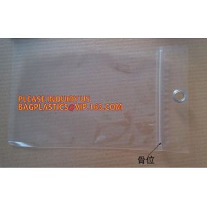 Buy cheap Self Seal Zip Lock Transparent Compound PP Sock bag， pp plastic zip lock bag with metal hang hole, hanger hook, frosted from wholesalers