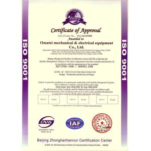 Omatei Mechanical And Electrical Equipment Co., Ltd Certifications