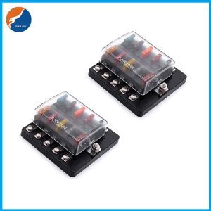 Indicator Red LED Light 10 Ways Circuit Poles Auto Blade Fuse Box Holder Block