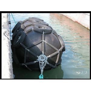 Buy cheap Dia 1200mm Roughened Pneumatic Marine Rubber Fenders Tire Chain Mesh 2000mm Length from wholesalers