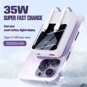 Buy cheap 2024 Hot Sale 20000mAh 35W Super Fast Charging Power Bank Station With LED Display Built in Double-Cable Power Bank from wholesalers