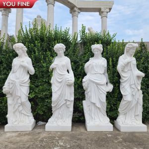 Buy cheap Classical Garden Sculpture White Marble Four Season Goddess Statue from wholesalers