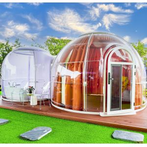 Buy cheap Luxury Waterproof PC Bubble Tent House Camping Prefab House Transparent Dome Glamping House from wholesalers