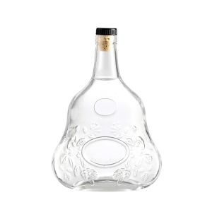 Buy cheap Glass Liquor Wine Whisky Bottle With Cork Lid Transparent Round Empty and Custom Size from wholesalers